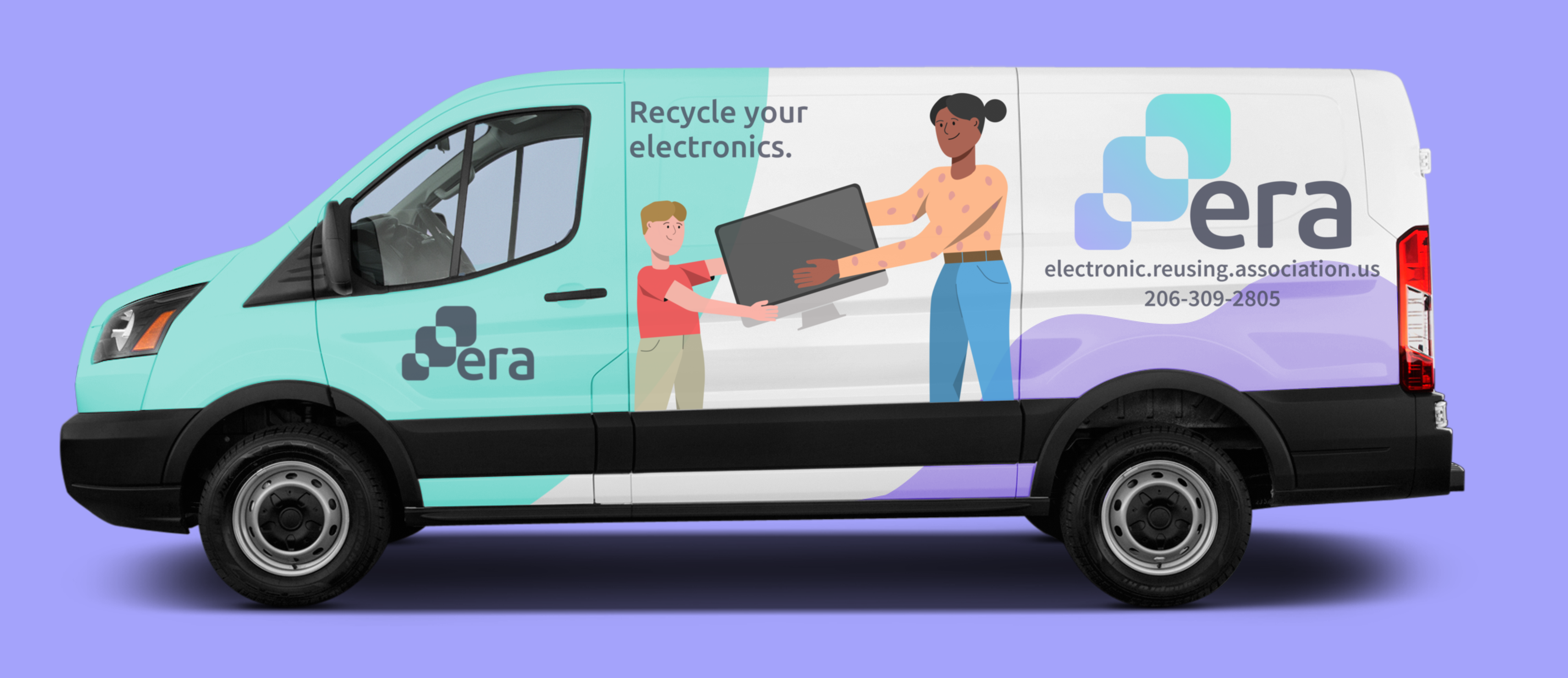 van with ERA logo and illustration on it